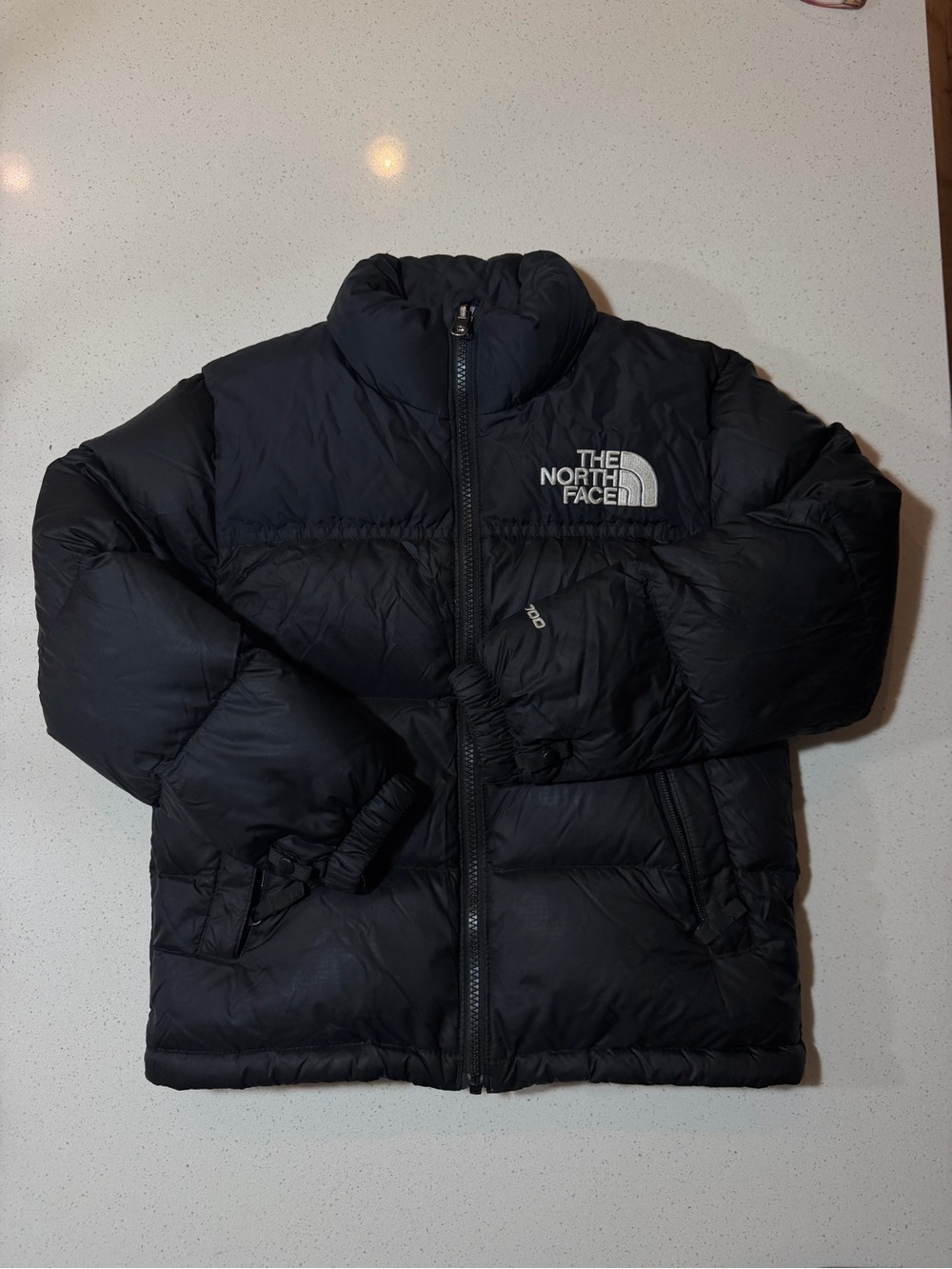 The North Face Kids Black Puffer Coat with Logo